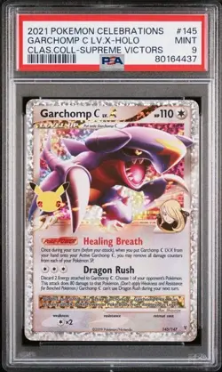 2021 POKEMON CELEBRATIONS CLASSIC COLLECTION 145 GARCHOMP C LV.X-HOLO PSA 9 - Image 1