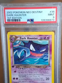 2002 Pokemon Neo Destiny Dark Haunter 1st Edition #36 - PSA 9 MINT - CLEAN! - Image 2
