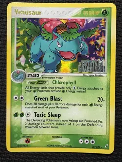 Pokemon Venusaur EX Crystal Guardians 28/100 Reverse Holo Stamped LP Excellent - Image 1