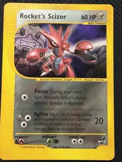 Pokemon TCG Rocket’s Scizor Promo Best Collection 4 2002 Rare HP Vintage WOTC - Image 1