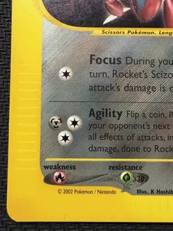 Pokemon TCG Rocket’s Scizor Promo Best Collection 4 2002 Rare HP Vintage WOTC - Image 5