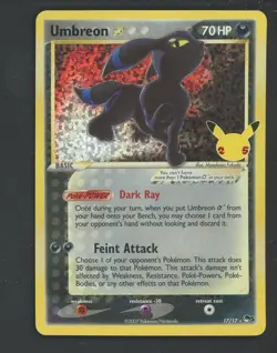 2007 Pokemon Celebrations Classic Pop Series 5 #17 Umbreon Holo Gold Star - Image 1