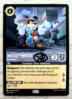 Disney Lorcana Mickey Mouse "Musketeer" Gen Con 2023 Promo Signed mint condition - Image 1