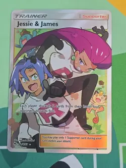 Pokemon TCG Jessie & James Trainer Full Art Ultra Rare Card 68/68 Hidden Fates - Image 1