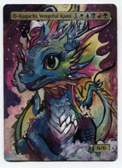 O-Kagachi, Vengeful Kami Altered Art Mtg Hand Painted Card Commander - Image 1