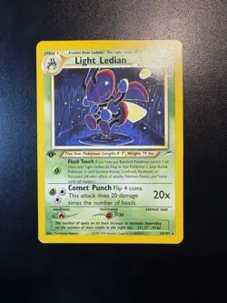 Pokemon Light Ledian 24/105 Neo Destiny 1st edition rare card DMG - Image 1