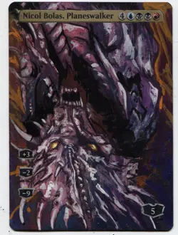 Nicol Bolas, Planeswalker Altered Art Mtg Hand Painted Card Commander - Image 1