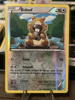 Pokemon TCG Bidoof 116/160 Reverse Holo Common Lightly Played English Card - Image 1