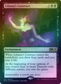 Liliana's Contract -Foil NM MTG Magic 2019 Core Set - Image 1