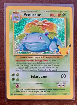 2021 Pokemon Venusaur Celebrations Classic Collection Holo Card 15/102 - Image 1