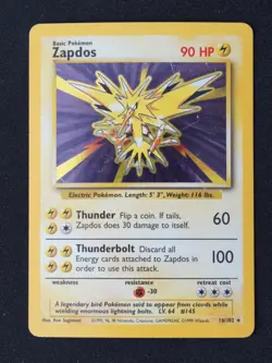Zapdos 016/102 Base Set Holo HP Pokemon Card - Image 1