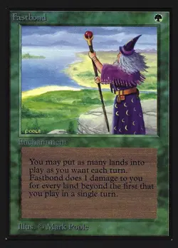 Fastbond NM Collector's Edition MTG Magic the Gathering Green English Card - Image 1