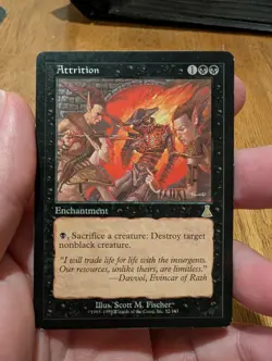 Magic: The Gathering Attrition Rare Urza's Destiny Enchantment Black 1999 Fisch… - Image 1