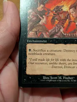 Magic: The Gathering Attrition Rare Urza's Destiny Enchantment Black 1999 Fisch… - Image 5