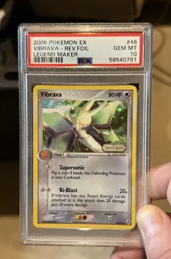 Pokemon 2006 Vibrava Reverse Holo 46/92 EX Legend Maker PSA 10 Pop 20 - Image 1