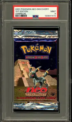 Pokemon 2001 WOTC 1st Edition Neo Discovery Umbreon Sealed Booster Pack PSA 9 - Image 1