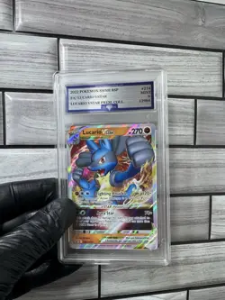 Pokemon TCG Lucario VSTAR SWSH214 Promo Full Art Holo Flawless Grading Co - Image 1