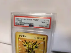 1999 POKEMON JPN PROMO ANA AIRWAYS ALL NIPPON AIRWAYS #145 ZAPDOS PSA 10 - Image 3