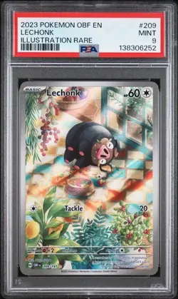 2023 Pokemon OBF EN Lechonk ILLUSTRATION RARE FULL ART 209/197 PSA 9 MINT - Image 1