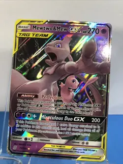 Pokemon Mewtwo & Mew GX 71/236 Ultra Rare TAG TEAM Holo Sm-Unified Minds NM - Image 1