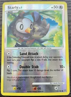 Starly 75/100 Pokemon TCG Diamond & Pearl Stormfront Reverse Holo Light Play LP - Image 1