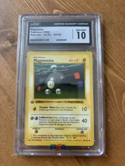 1999 POKEMON BASE SET 1ST EDITION #53/102 MAGNEMITE CGC 10 - Image 1