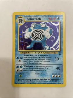 Pokemon TCG Poliwrath Base Set 2 15/130 Holo Unlimited Holo Rare - Image 1