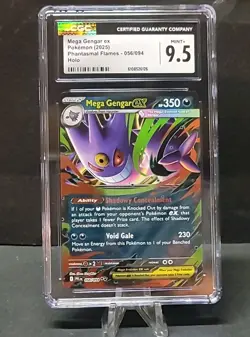 CGC 9.5 MINT+ Mega Gengar Ex 056/094 HOLO Phantasmal Flames Pokemon Card 188 - Image 1