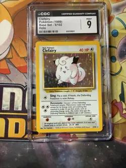 CGC 9 MINT Clefairy 1999 Base Set 5/102 Holo Pokemon Card - Image 1