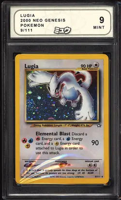 Pokemon 2000 Lugia 9/111 Holo Rare Neo Genesis MEW 9 - Image 1