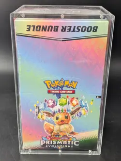 Pokemon SV8.5 Prismatic Evolutions Sealed Booster Bundle Display W/Acrylic Case - Image 1