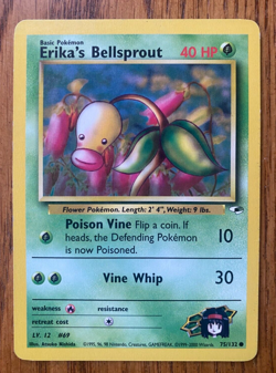 Erika's Bellsprout - 75/132 Gym Heroes Unlimited Common Pokemon Trading card - Image 1