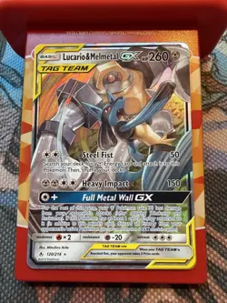 Pokemon Lucario & Melmetal GX Ultra Rare TAG TEAM GX Holo SM-Unbroken Bonds 120… - Image 1