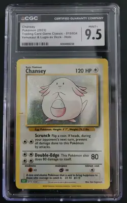 Chansey Holo CGC 9.5 015/034 CLV Classic Pokemon Card 2023 English Graded Slab 1 - Image 1