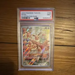 Pokemon Eevee 188/167 Twilight Masquerade Illustration Rare Holo PSA 9 2024 - Image 1