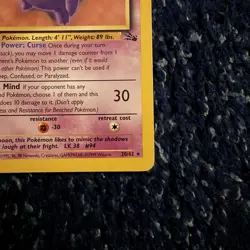 Pokemon TCG Gengar 20/62 Fossil Set Unlimited Regular Rare 1999 WOTC - Image 5