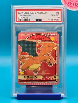 PSA 10 - 2023 MARUMIYA POKEMON STICKERS 12 CHARIZARD - Image 1