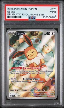 2025 POKEMON SVP EN-SV BLACK STAR PROMO #173 EEVEE PSA 9 - Image 1