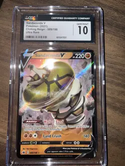 Pokemon TCG Sandaconda VMAX Chilling Reign Holo Ultra Rare 089/198 CGC 10 Gem MT - Image 1