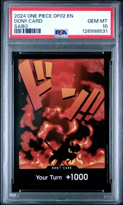 2024 One Piece DON!! CARD SABO PROMO DF02 ENGLISH PSA 10 GEM MINT DEVIL FRUIT - Image 2