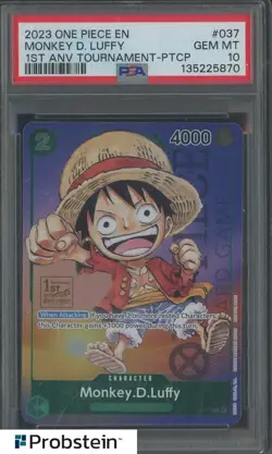 2023 One Piece EN 1st Anniversary Tournament PTCP #037 PSA 10 - Image 1