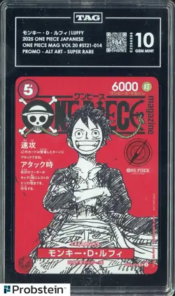 2025 One Piece Japanese Promos Magazine Vol.20 #014 Monkey D Luffy TAG 10 - Image 1