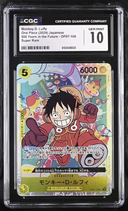 CGC 10 Monkey D. Luffy OP07-109 SR One Piece 500 Years Future Japanese Gem Mint - Image 1