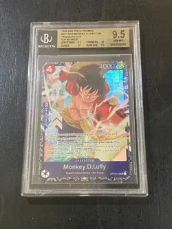 2025 One Piece Promos #OP12015 Monkey D Luffy SR Treasure Cup Top 64 BGS 9.5 - Image 1