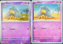 2023 POKEMON SCARLET & VIOLET 151 ABRA COSMOS HOLO & REVERSE HOLO - 2 CARD LOT - Image 1