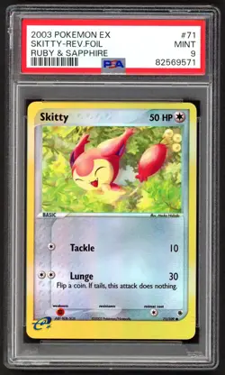 Pokemon Cards - PSA 9 Skitty 71/109 - EX Ruby & Sapphire Reverse - MINT PSA9 - Image 1