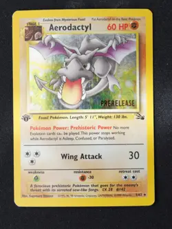 Aerodactyl (Prerelease) 1/62 WOTC Holo 1st Edition HP/DMG Pokemon Card - Image 1
