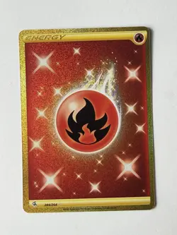 Fire Energy 284/264 SWSH08: Fusion Strike Gold Secret Rare Pokemon Card - Image 1