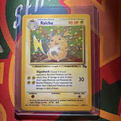Raichu 14/62 HOLO Rare Base Set Unlimited Edition Pokemon Card 1999 WOTC - Image 1