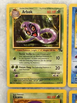 Pokemon Lot of 17 Cards Fossil - Vintage All Unique TCG - Arbok Psyduck NrMt - Image 2